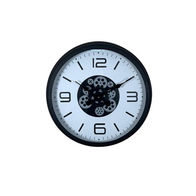 Siyah Şık 60 Cm Çarklı Duvar Saati