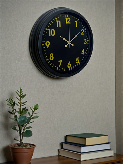Siyah Standart 40 Cm Metal Dekoratif Duvar Saati