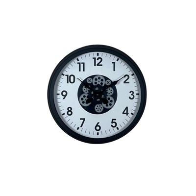 Siyah Standart 60 Cm Çarklı Duvar Saati