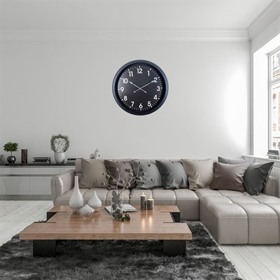 Siyah Standart Elegance 60 x 60 Cm Metal Duvar Saati