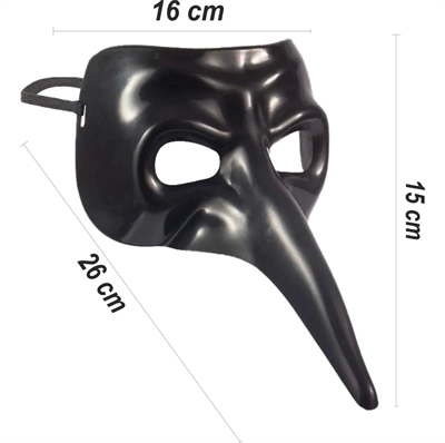 Siyah Uzun Burun Veba Doktoru Maskesi