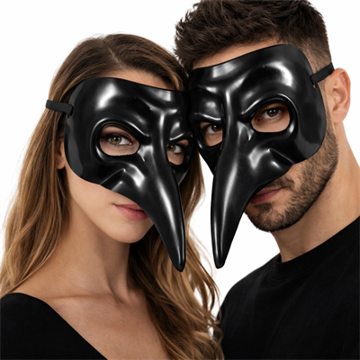 Siyah Uzun Burun Veba Doktoru Maskesi