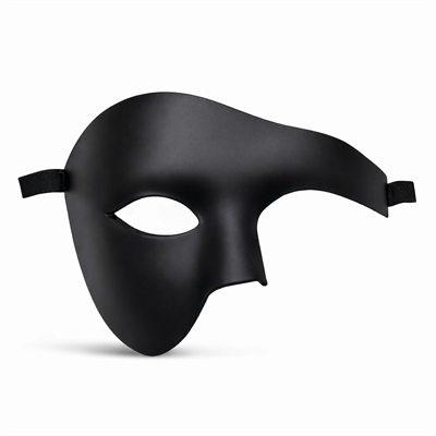 Siyah Yarım Erkek Maske – Phantom Parti &amp; Balo Maskesi Bx40
