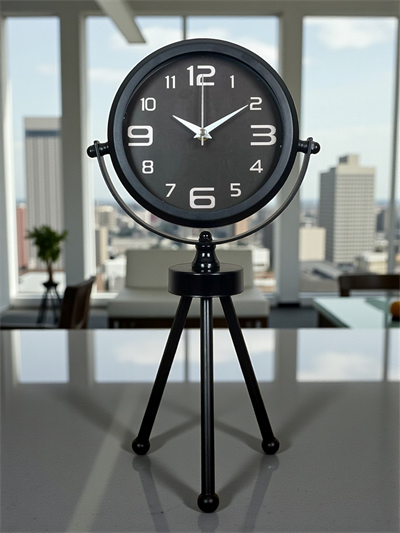 Siyah Zarif Üç Ayaklı Masa Saati