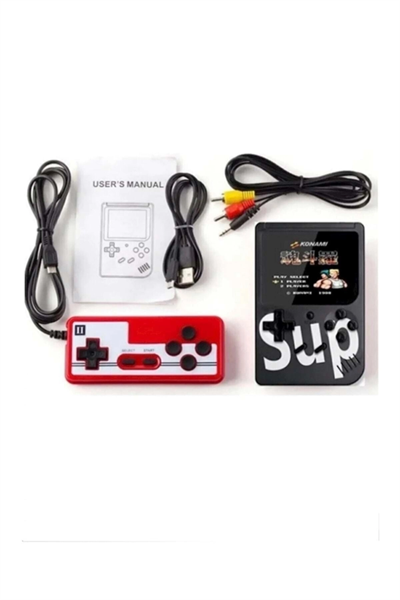 Siyah çift kollu mini atari oyun konsolu bluetooth özellikli oyunlu gamebox - Elektronik