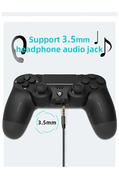 Siyah wireless bluetooth joystick PS4 uyumlu titreşimli oyun kolu 1 yıl garantili