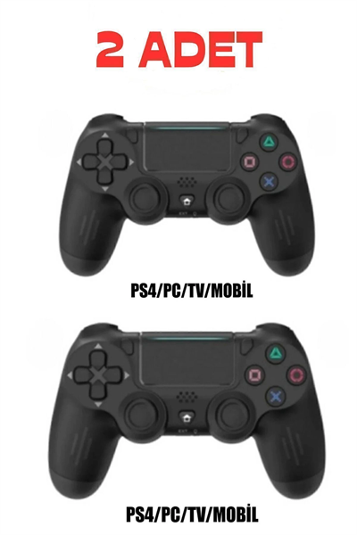 Siyah wireless bluetooth joystick PS4 uyumlu titreşimli oyun kolu 1 yıl garantili