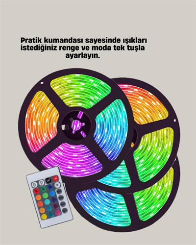 Smart Şerit LED Kumandalı USB Enerjili Suya Dayanıklı Dekoratif Aydınlatma