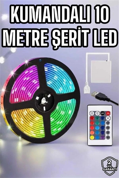 Smart Şerit Led TV Arkası Renkli Kumandalı 10 Metre