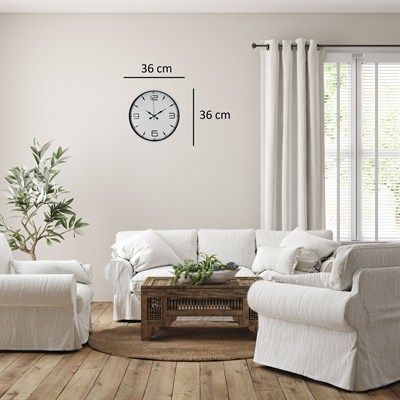 Soft Beyaz 36 Cm Dekoratif Duvar Saati