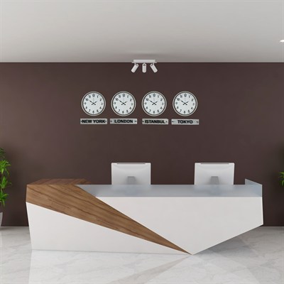 Soft Krem 36 Cm Tabelalı 4 lü Dünya Saatleri