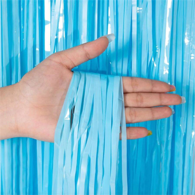 Soft Mavi Püsküllü Kapı Perdesi - Parti, Baby Shower, Sünnet Süsü, Cinsiyet Partisi 1x2 M