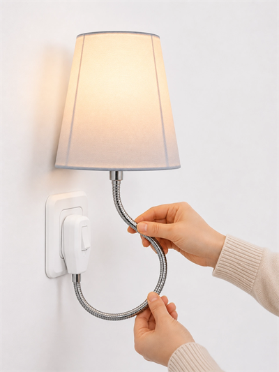 Soket Lamba Yatak Başı Işığı Ayarlanabilir Boyunlu