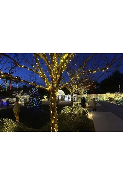 Solar 120 Ledli 10 Metre Gün Işığı Bahçe Aydınlatma Dekorasyon Güneş Enerjili Led Sarı Işık