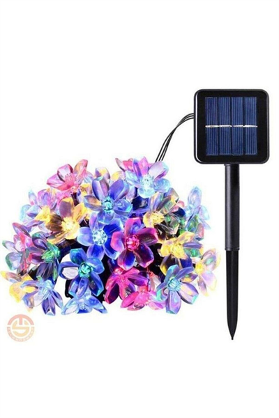Solar 30 Ledli Çiçekli RGB Bahçe Aydınlatma Dekorasyon Güneş Enerjili