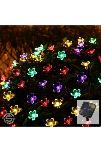 Solar 30 Ledli Çiçekli RGB Bahçe Aydınlatma Dekorasyon Güneş Enerjili
