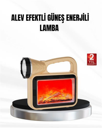 Solar Alev Işığı COB Teknolojili Taşınabilir El Feneri ve Kamp Lambası