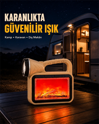 Solar Alev Işığı COB Teknolojili Taşınabilir El Feneri ve Kamp Lambası