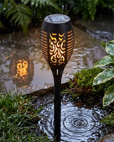 Solar Alev Işıklı Bahçe Lambası Enerji Tasarruflu Sensörlü Dekoratif Dış Mekan Aydınlatma