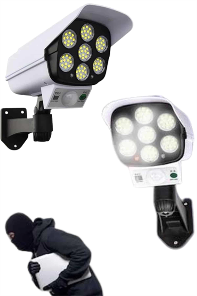 Solar Bahçe Aydınlatması Hareket Sensörlü Uzaktan Kumandalı Kamera Görünümlü