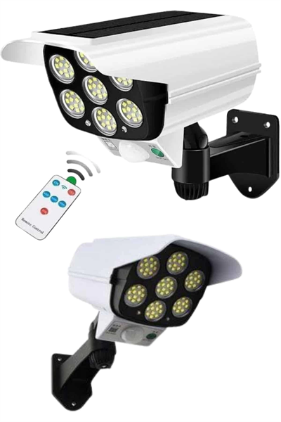 Solar Bahçe Aydınlatması Hareket Sensörlü Uzaktan Kumandalı Kamera Görünümlü