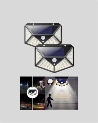 Solar Bahçe Lambası 100 LED Hareket Sensörlü Güneş Enerjili Aydınlatma