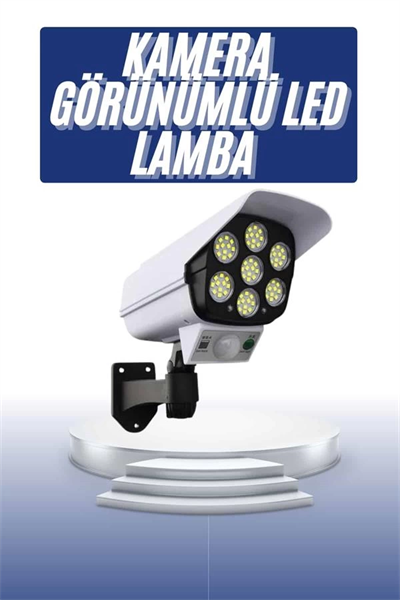 Solar Bahçe Lambası Uzaktan Kumandalı Kamera Görünümlü Hareket Sensörlü