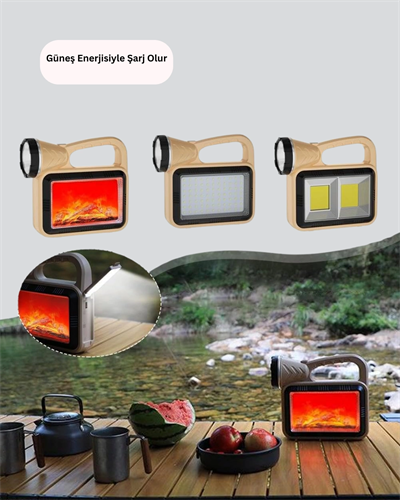 Solar COB Alev Efektli Lamba – Güneş Enerjili, Suya Dayanıklı, Taşınabilir