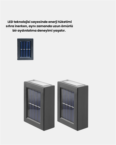 Solar Dış Mekan Aplik Su Geçirmez Dayanıklı LED Aydınlatmalı