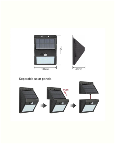 Solar Enerjili 20 LED Duvar Lambası | Hareket Sensörlü, Su Geçirmez, Kablo Gerektirmez