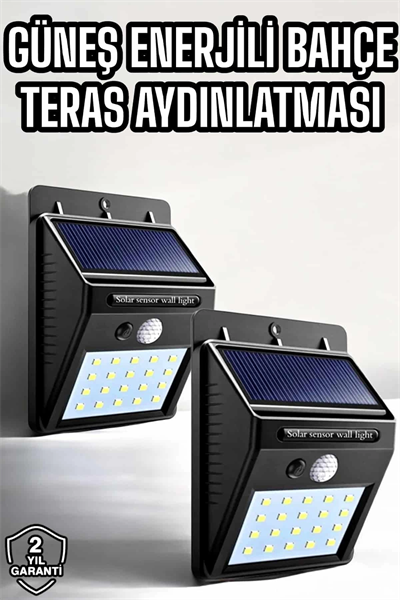 Solar Güneş Enerji Panelli Sensörlü Lamba Enerji Tasarruflu