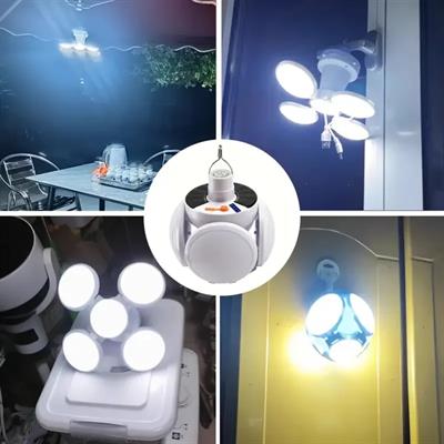 Solar Güneş Enerji Ve Usb Sarjlı 5 Kanatlı Led Lamba (3936)