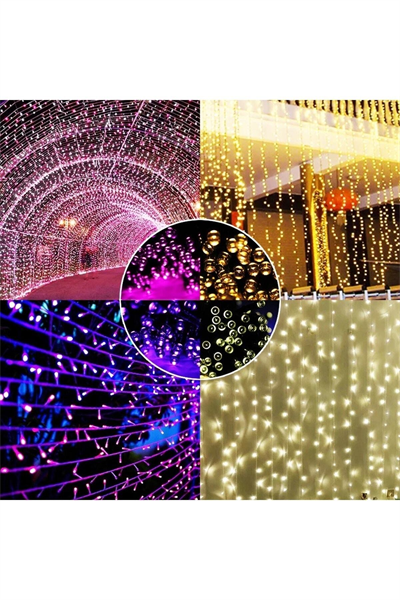 Solar Güneş Enerjili Dış Bahçe 8 Modlu 10 metre 120 led dekoratif Aydınlatma