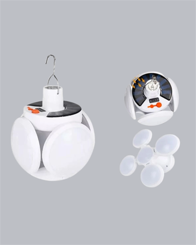 Solar Güneş Enerjili ve USB Şarjlı 5 Kanatlı LED Kamp Lambası