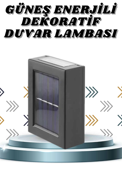 Solar Lamba Dekoratif Aplik Su Geçirmez Led Işıklı Duvar Lambası