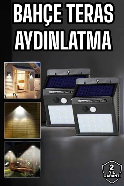 Solar Lamba Giriş, Bahçe Yol Avlu Hareket Sensörlü Led Parlak Gece Su Geçirmez