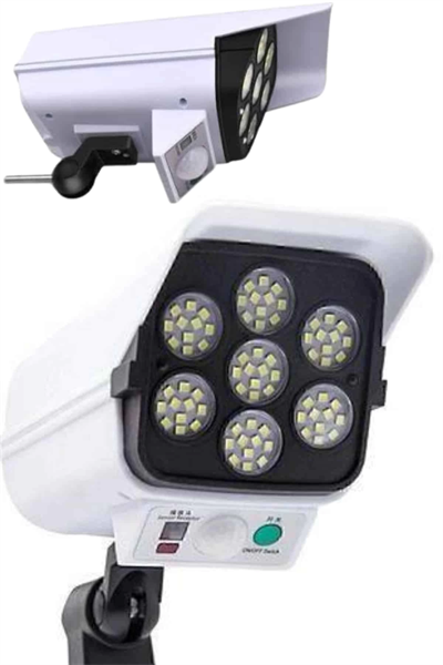 Solar Lamba Kamera Görünümlü Duvar Lambası Dönebilen Bahçe Aydınlatması