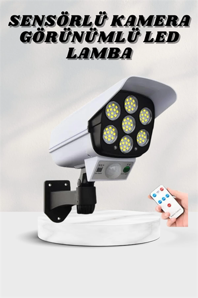 Solar Lamba Kamera Görünümlü Duvar Lambası Dönebilen Bahçe Aydınlatması