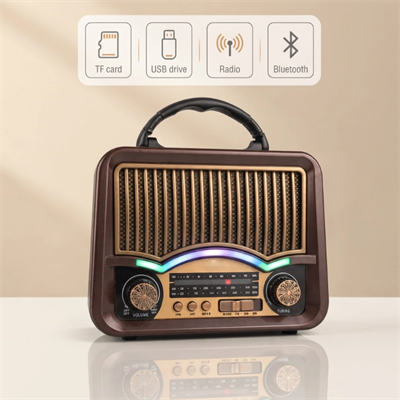 Solar Nostalji Müzik Kutusu - Şarjlı - FM Radyo - Bluetooth Özellikli - Retro Tasarımlı