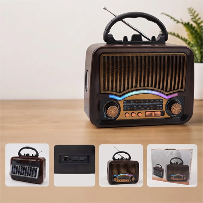 Solar Nostalji Müzik Kutusu - Şarjlı - FM Radyo - Bluetooth Özellikli - Retro Tasarımlı