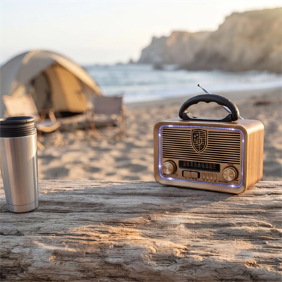 Solar Panelli LED Fenerli FM Radyo - Nostaljik Tasarım - Şarjlı - Bluetooth Özellikli