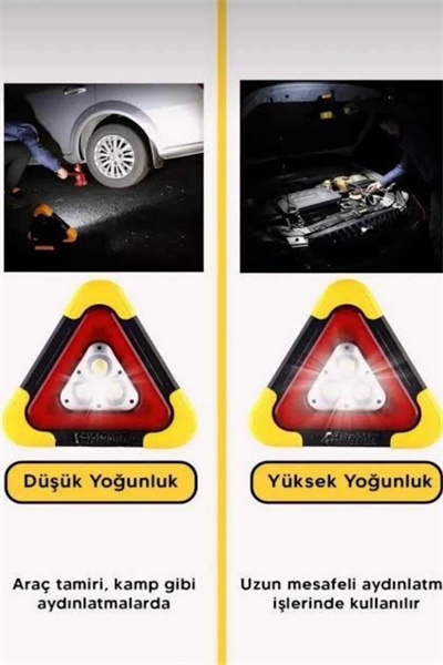 Solar Şarjlı Çok Fonksiyonlu Reflektör Işıklı Ikaz Lambası Acil Durum Reflektörü Acil Durum Uyarı Lambası