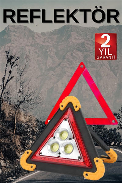 Solar Şarjlı Çok Fonksiyonlu Reflektör Işıklı Ikaz Lambası Acil Durum Reflektörü Acil Durum Uyarı Lambası