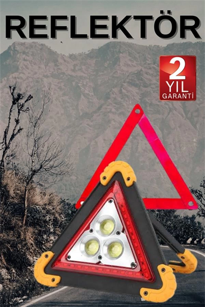 Solar Şarjlı Çok Fonksiyonlu Reflektör Işıklı Ikaz Lambası Acil Durum Reflektörü Acil Durum Uyarı Lambası