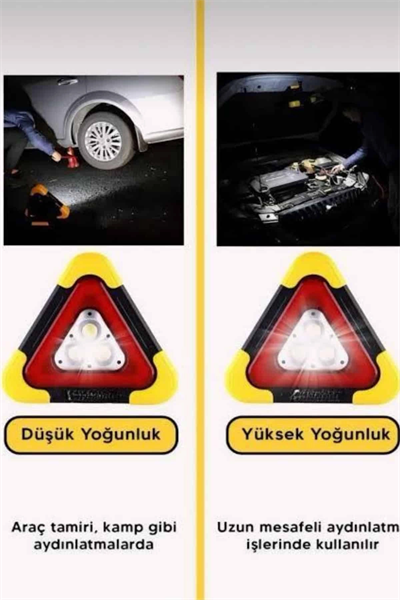 Solar Şarjlı Çok Fonksiyonlu Reflektör Işıklı Ikaz Lambası Acil Durum Reflektörü Acil Durum Uyarı Lambası