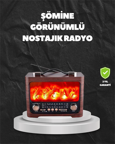 Solar Şarjlı Şömine Işıklı Bluetooth Hoparlör – Radyo, USB, TF Kart Destekli