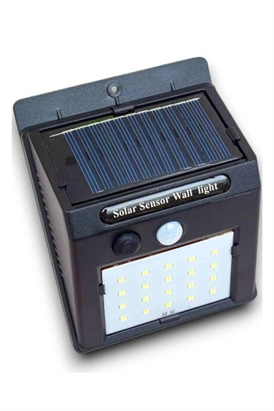 Solar Sensörlü Duvar Lambası Bahçe Lamba 20 Led Işık