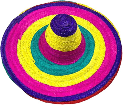 Sombrero Meksika Şapkası Renkli Örme Hasır Yetişkin Boy