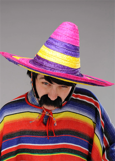 Sombrero Meksika Şapkası Renkli Örme Hasır Yetişkin Boy