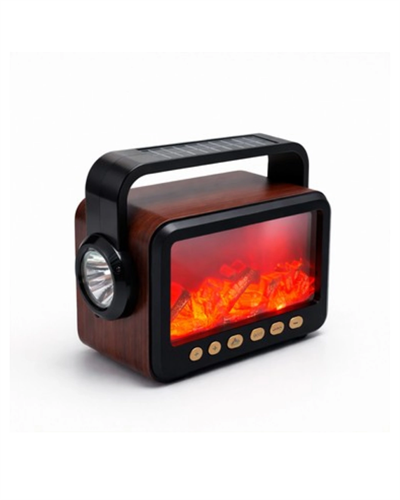 Şömine Efektli Bluetooth Hoparlör FM Radyo USB TF Kart Müzik Çalar